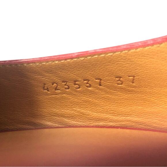 Gucci Peyton Web Stripe Hibiscus Red GG Platform Loafers 37 - Picture 7 of 9